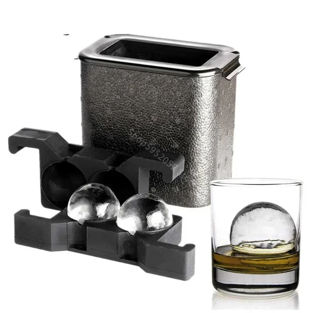 Crystal Clear Ice Ball Maker - Ice Ball Spherical Whiskey Tray Mould Maker  (Bubble-Free 2-Cavity 2.35 Mold An Ice Tong) - AliExpress